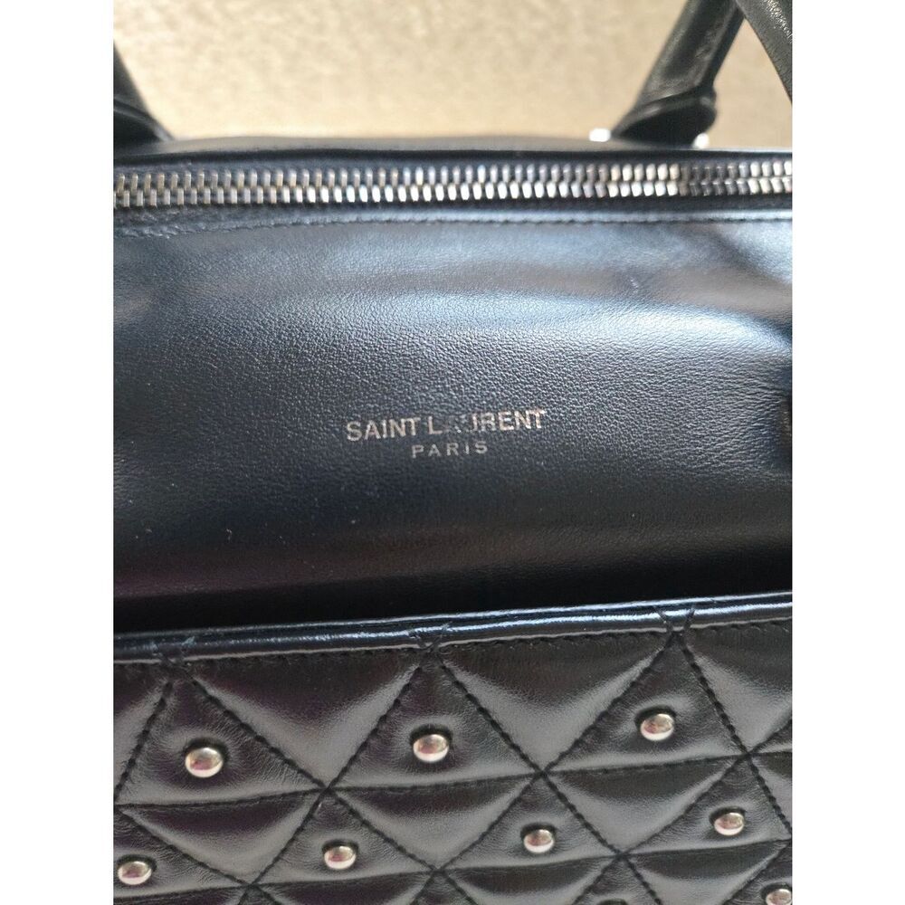 Saint Laurent Studded Leather Crossbody Satchel Bag - Picture 5 of 16